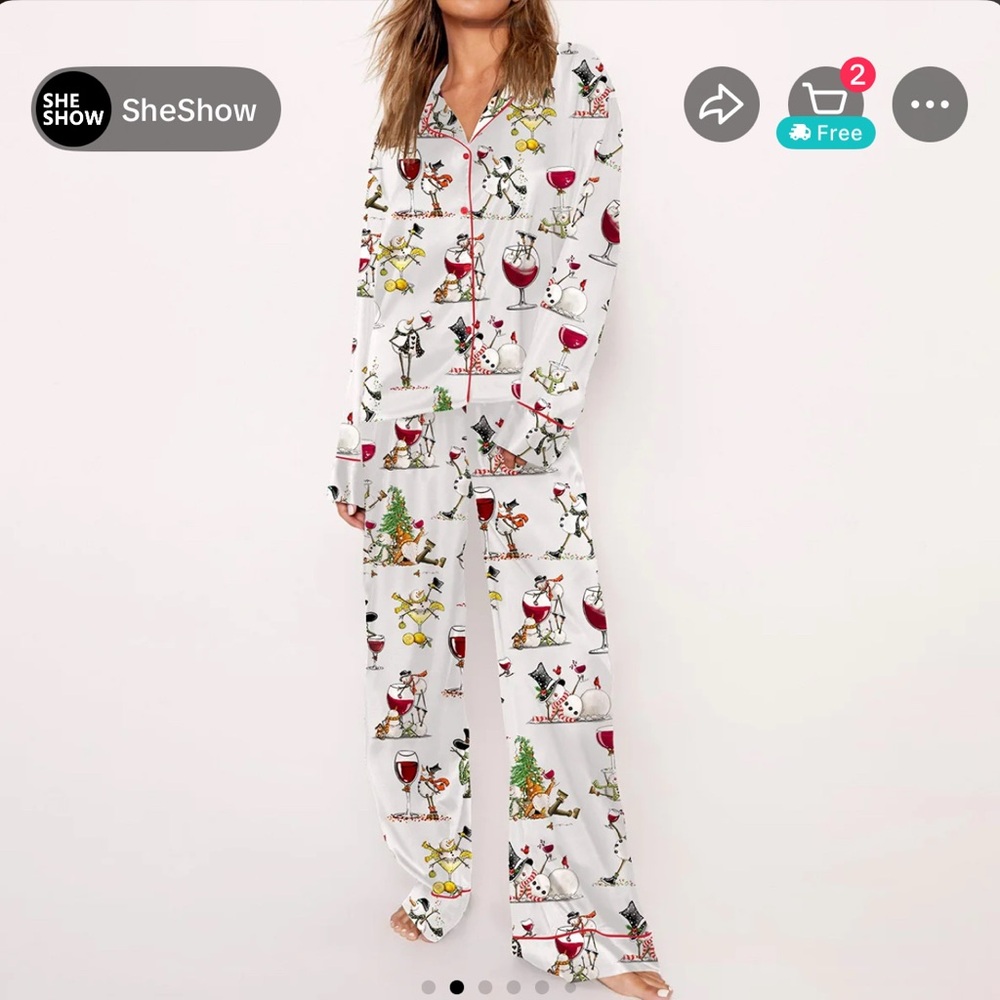 Women's White Christmas Pajama Set